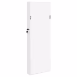 vidaXL Mirror Jewellery Cabinet Jewelry Armoire Mirror Wall Mounted Black - white - Additional view 6