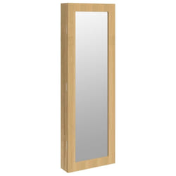 vidaXL Mirror Jewellery Cabinet Jewelry Armoire Mirror Wall Mounted Black - brown