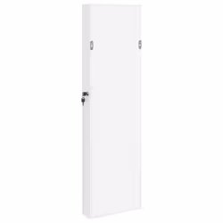 vidaXL Mirror Jewellery Cabinet Jewelry Armoire Mirror Wall Mounted White - white - Additional view 6