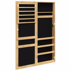 vidaXL Mirror Jewellery Cabinet Jewelry Armoire Mirror Organiser Wall Mounted - brown, 37.5 x 10 x 106 cm - Additional view 4