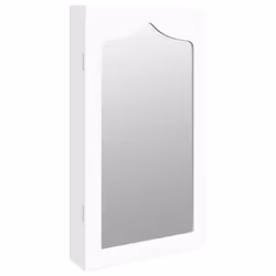 vidaXL Mirror Jewellery Cabinet Jewelry Armoire Mirror Organiser Wall Mounted - white, 37.5 x 10 x 76 cm