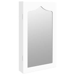 vidaXL Mirror Jewellery Cabinet Jewelry Armoire Mirror Organiser Wall Mounted - white, 37.5 x 10 x 76 cm