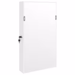vidaXL Mirror Jewellery Cabinet Jewelry Armoire Mirror Organiser Wall Mounted - white, 37.5 x 10 x 76 cm - Additional view 6