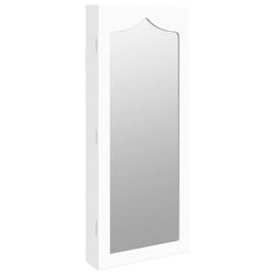 vidaXL Mirror Jewellery Cabinet Jewelry Armoire Mirror Organiser Wall Mounted - white
