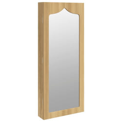 vidaXL Mirror Jewellery Cabinet Jewelry Armoire Mirror Organiser Wall Mounted - brown