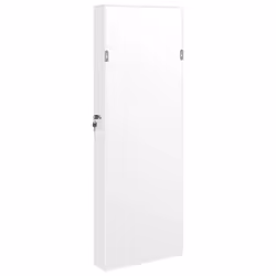 vidaXL Mirror Jewellery Cabinet Jewelry Armoire Mirror Wall Mounted White - Additional view 6