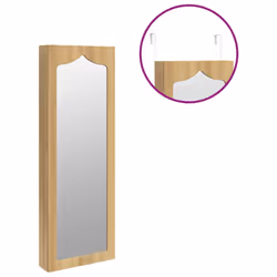 vidaXL Mirror Jewellery Cabinet Jewelry Armoire Mirror Organiser Wall Mounted - Additional view 7