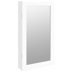 vidaXL Mirror Jewellery Cabinet Mirror Armoire with LED Lights Wall Mounted - white