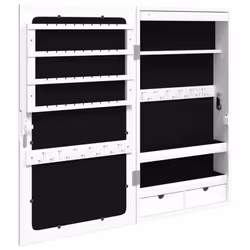 vidaXL Mirror Jewellery Cabinet Mirror Armoire with LED Lights Wall Mounted - white - Additional view 6