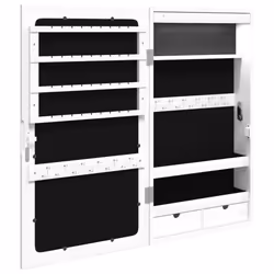 vidaXL Mirror Jewellery Cabinet Mirror Armoire with LED Lights Wall Mounted - white - Additional view 7