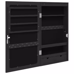 vidaXL Mirror Jewellery Cabinet Mirror Armoire with LED Lights Wall Mounted - black - Additional view 6