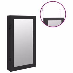 vidaXL Mirror Jewellery Cabinet Mirror Armoire with LED Lights Wall Mounted - black - Additional view 8
