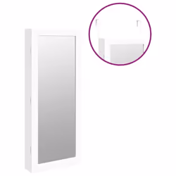 vidaXL Mirror Jewellery Cabinet Mirror Armoire with LED Lights Wall Mounted - white - Additional view 8