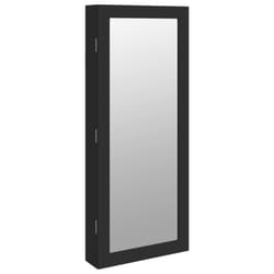 vidaXL Mirror Jewellery Cabinet Mirror Armoire with LED Lights Wall Mounted - black