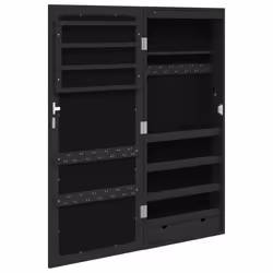 vidaXL Mirror Jewellery Cabinet Mirror Armoire with LED Lights Wall Mounted - black - Additional view 6