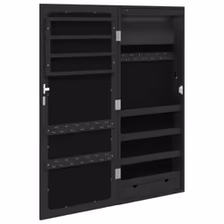vidaXL Mirror Jewellery Cabinet Mirror Armoire with LED Lights Wall Mounted - black - Additional view 7