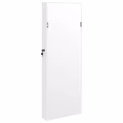 vidaXL Mirror Jewellery Cabinet Cupboard with LED Lights Wall Mounted White - white - Additional view 5