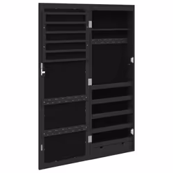 vidaXL Mirror Jewellery Cabinet Cupboard with LED Lights Wall Mounted White - black - Additional view 7