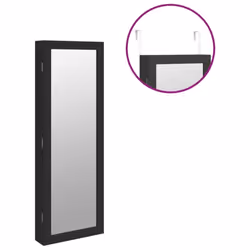 vidaXL Mirror Jewellery Cabinet Cupboard with LED Lights Wall Mounted White - black - Additional view 8