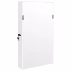 vidaXL Mirror Jewellery Cabinet Cupboard with LED Lights Wall Mounted Black - white - Additional view 5