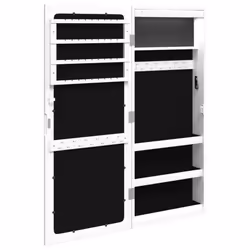 vidaXL Mirror Jewellery Cabinet Cupboard with LED Lights Wall Mounted White - white - Additional view 6
