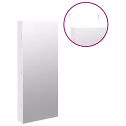 vidaXL Mirror Jewellery Cabinet Cupboard with LED Lights Wall Mounted White - white - Additional view 8