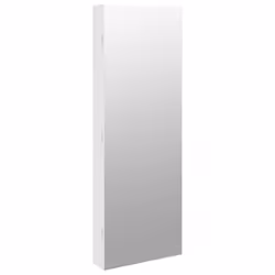 vidaXL Mirror Jewellery Cabinet Cupboard with LED Lights Wall Mounted White - white