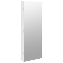 vidaXL Mirror Jewellery Cabinet Cupboard with LED Lights Wall Mounted White - white