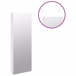 vidaXL Mirror Jewellery Cabinet Cupboard with LED Lights Wall Mounted White - white - Additional view 8