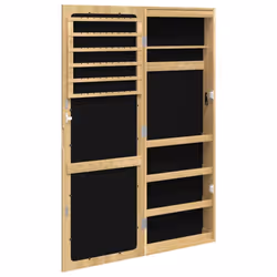 vidaXL Mirror Jewellery Cabinet Cupboard with LED Lights Wall Mounted White - brown - Additional view 6