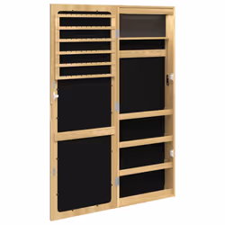 vidaXL Mirror Jewellery Cabinet Cupboard with LED Lights Wall Mounted White - brown - Additional view 7