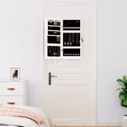 vidaXL Mirror Jewellery Cabinet Mirror Armoire with LED Lights Wall Mounted - white - Additional view 2