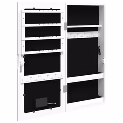 vidaXL Mirror Jewellery Cabinet Mirror Armoire with LED Lights Wall Mounted - white - Additional view 7