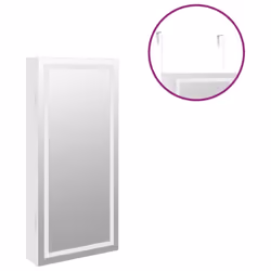 vidaXL Mirror Jewellery Cabinet Mirror Armoire with LED Lights Wall Mounted - white - Additional view 8