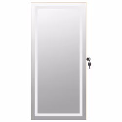 vidaXL Mirror Jewellery Cabinet Mirror Armoire with LED Lights Wall Mounted - brown - Additional view 4