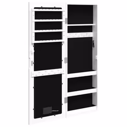 vidaXL Mirror Jewellery Cabinet Mirror Armoire with LED Lights Wall Mounted - white - Additional view 7