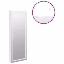 vidaXL Mirror Jewellery Cabinet Mirror Armoire with LED Lights Wall Mounted - white - Additional view 8