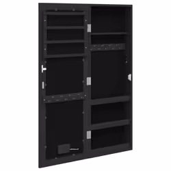 vidaXL Mirror Jewellery Cabinet Mirror Armoire with LED Lights Wall Mounted - black - Additional view 7