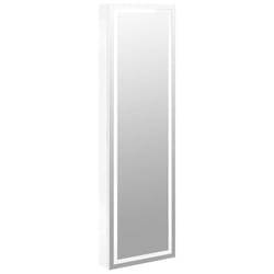 vidaXL Mirror Jewellery Cabinet with LED Lights Wall Mounted Jewellery Storage - white
