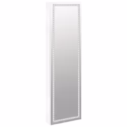 vidaXL Mirror Jewellery Cabinet with LED Lights Wall Mounted Jewellery Storage - white - Additional view 4