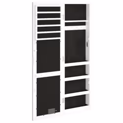 vidaXL Mirror Jewellery Cabinet with LED Lights Wall Mounted Jewellery Storage - white - Additional view 7