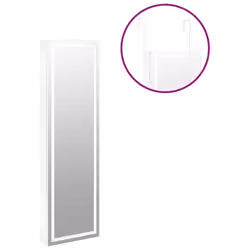 vidaXL Mirror Jewellery Cabinet with LED Lights Wall Mounted Jewellery Storage - white - Additional view 9