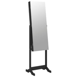vidaXL Mirror Jewellery Cabinet Jewellery Organiser Cabinet Free Standing - black