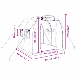 vidaXL Greenhouse Walk in Greenhouse Grow House with Steel Frame Green 4 mÂ² - Additional view 3