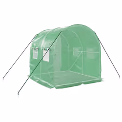 vidaXL Greenhouse Walk in Greenhouse Grow House with Steel Frame Green 4 mÂ² - Additional view 5