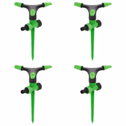 vidaXL Rotating Sprinklers Garden Sprinklers 6 pcs Green and Black ABS and PP