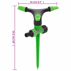 vidaXL Rotating Sprinklers Garden Sprinklers 6 pcs Green and Black ABS and PP