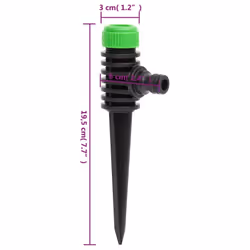 vidaXL Rotating Sprinklers Garden Sprinklers 4 pcs Green and Black ABS and PP - Additional view 5