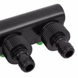 vidaXL 4-Way Tap Adaptor Hose Tap Adaptor Connector Green and Black ABS and PP - Additional view 4