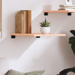 vidaXL Wall Shelf Wooden Floating Shelf Display Shelf Treated Solid Wood Oak - brown, 40 x 50 x 2 cm - Additional view 2